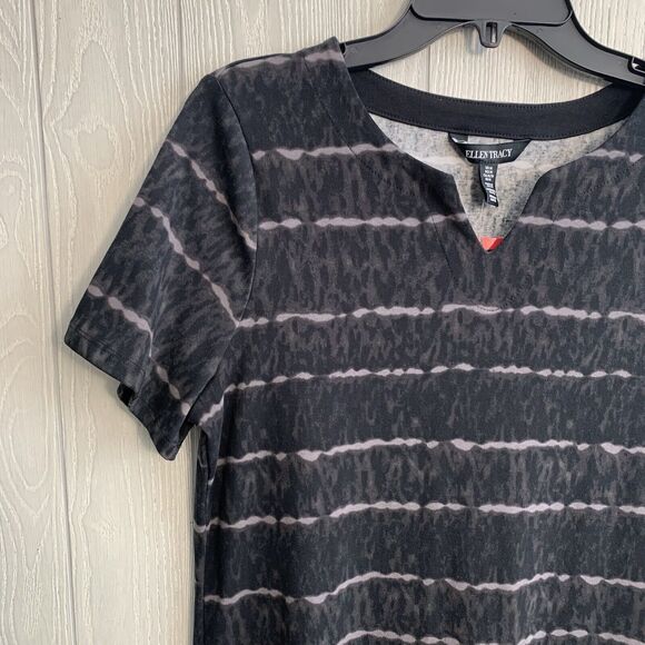 Ellen Tracy Black Gray Short Sleeve Dress Size Medium NWT - Picture 2 of 5